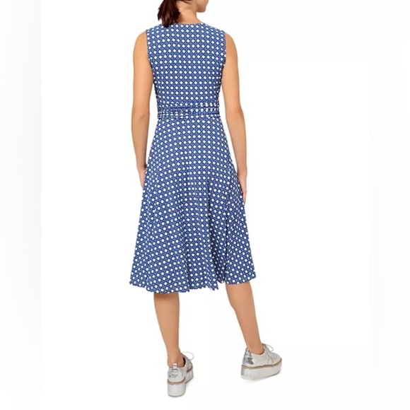 Leota Cindy Lattice Print Sleeveless Midi Dress Large - Picture 2 of 7